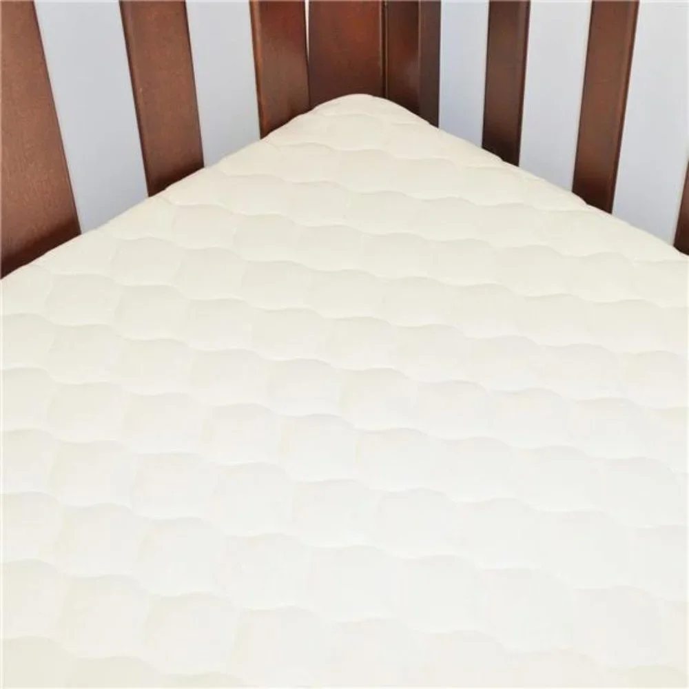 Waterproof Quilted Crib and Toddler Size Fitted Mattress Cover made with Organic
